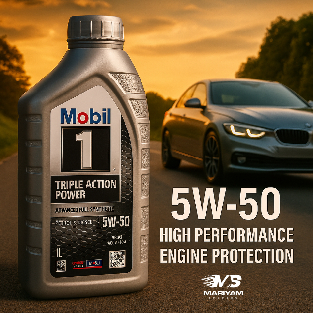 Mobil 1™ 5W-50 Triple Action Power – Advanced Full Synthetic Engine Oil (1L)