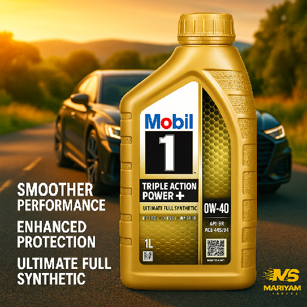 Mobil 1™ Triple Action Power+ 0W-40 Ultimate Full Synthetic Engine Oil – 1L